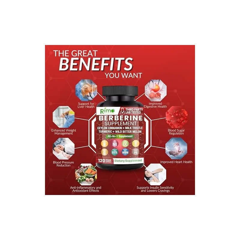 Berberine Supplement 1500mg with Ceylon Cinnamon, Bitter Melon & Gymnema – 8-in-1 Formula – 120 Capsules 6
